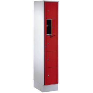 undefined, Verteilerschrank, mit Zentraltür, Abteilbreite innen 350 mm, Breite 350 mm, 5 Fächer, feuerrot