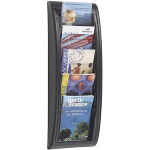 Paperflow, Paperflow wandmontierbarer Prospektständer Polystyrol 227 x 95 x 650mm A5 Schwarz