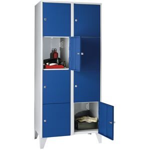 undefined, Wertfachschrank 400 mm, 2 Abteile, 8 Fächer, Sicherheitszylinderschloss, Fuss, enzianblau