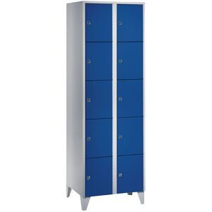 undefined, Wertfachschrank 300 mm, 2 Abteile, 10 Fächer, Sicherheitszylinderschloss, Fuss, enzianblau