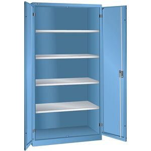 Flügeltürenschrank, HxBxT 1950 x 1000 x 580 mm, Leergehäuse mit 4 Fachböden, lichtblau LISTA