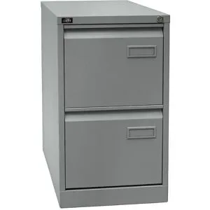 Bisley, BISLEY Hängeregisterschrank LIGHT mit Griffleiste, 1-bahnig, 2 Schubladen, silber