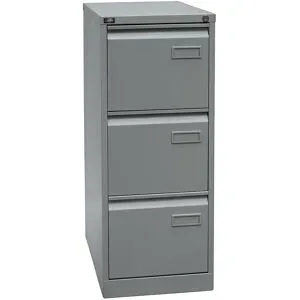 Hängeregistraturschrank LIGHT, 1-bahnig, 3 Schübe, DIN A4, silber BISLEY