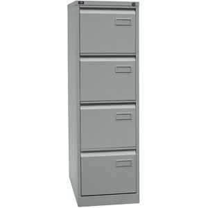 Hängeregistraturschrank LIGHT, 1-bahnig, 4 Schübe, DIN A4, silber BISLEY