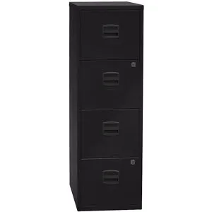 Hängeregistraturschrank PFA, 4 Schübe, schwarz BISLEY