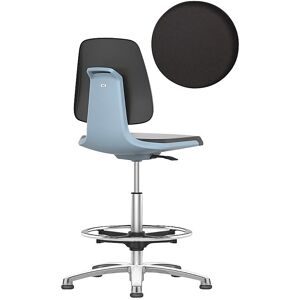 bimos, Arbeitsdrehstuhl Labsit hoch, SKINTEC-Polster, Gleiter, B 450 x T 420 x H 520 - 770 mm, blau