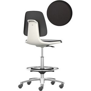 bimos, Arbeitsdrehstuhl Labsit hoch, Kunstleder, Sitz-Stopp-Rollen, B 450 x T 420 x H 560 - 810 mm, weiss
