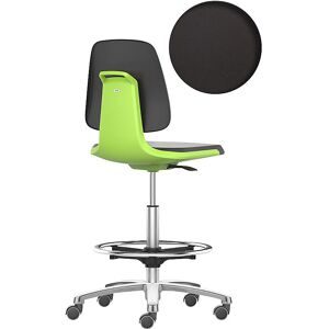 bimos, Arbeitsdrehstuhl Labsit hoch, SKINTEC-Polster, Sitz-Stopp-Rollen, B 450 x T 420 x H 560 - 810 mm, grün