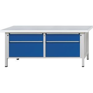 Werkbänke 2000 mm breit, Gestellbauweise, 4 Schubladen, Universalplatte, Höhe 840 mm ANKE