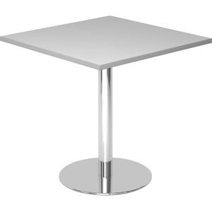 LIVIQUE, Besprechungstisch Office Grau Holz 80 cm - Farbe: Chrom/grau - Material: Holzwerkstoff - Besprechungstisch