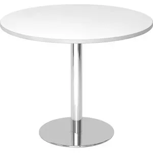 Hammerbacher, Besprechungstisch, Gestell verchromt, Ø 1.000 mm, weiss
