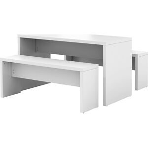 kaiserkraft Bistrobank, HxBxT 450 x 1180 x 340 mm, weiß, VE 2 Stk