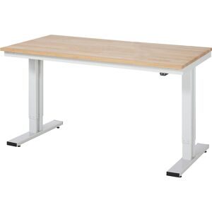 RAU, RAU elektrisch höhenverstellbarer Werktisch Serie adlatus 300, HxBxT 720-1.120 x 1.500 x 800 mm, Arbeitsplatte Buche