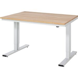 RAU, Werktisch Serie adlatus 300, Buche-Massiv-Platte, B 1250 x T 800 x H 720 - 1120 mm