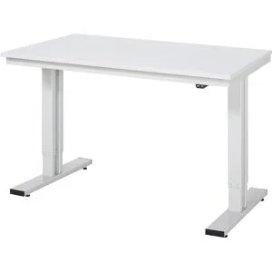 RAU, Arbeitstisch Serie adlatus 300, Melamin-Platte, B 1250 x T 800 x H 720 - 1120 mm