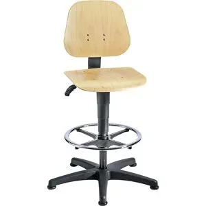 bimos, Arbeitsdrehstuhl 9651 E, Buchenschichtholz, Gleiter, Fussring, natur lackiert