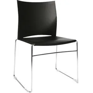 Kufen-Stapelstuhl, Gestell verchromt, VE 4 Stk, schwarz Topstar