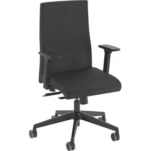DAUPHIN, Dauphin Bürostuhl STRIKE plus comfort, mit Armlehnen, Synchronmechanik, Flachsitz, schwarz/schwarz
