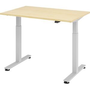 Hammerbacher, Hammerbacher Sitz-Stehschreibtisch XMST Ahorn, Silber 1.200 x 800 x 650 mm