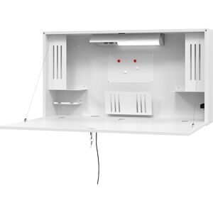 LIVIQUE, Schreibtisch Office Weiss Holz 120 cm Abschliessbar - Material: Holzwerkstoff - Schreibtisch