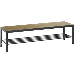C+P, C+P Umkleidesitzbank Basic Plus, Länge 1.500 mm, inkl. Schuhrost, schwarzgrau/Eiche Sereno