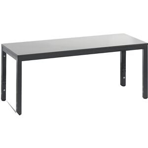 C + P, Umkleidebank Basic Plus, für Feuchträume, ohne Rückenlehne, 4-Fussgestell schwarzgrau RAL 7021, ohne Schuhrost, B 1000 mm, Dekor silbergrau