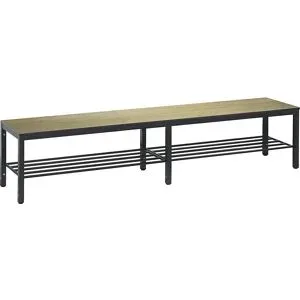 C+P, C+P Umkleidesitzbank Basic Plus, Länge 1.960 mm, inkl. Schuhrost, schwarzgrau/Eiche Sereno