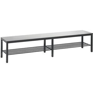 C+P, C+P Umkleidesitzbank Basic Plus, Länge 1.960 mm, inkl. Schuhrost, schwarzgrau/silbergrau