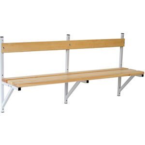 Sypro, Wandbank, Holz, L 1500 mm, lichtgrau (RAL 7035)