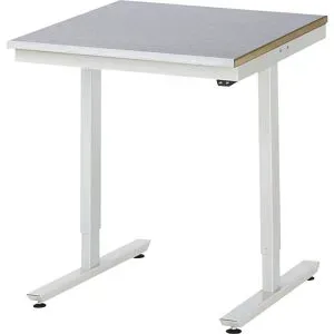 RAU, RAU elektrisch höhenverstellbarer Werktisch Serie adlatus 150, HxBxT 720-1.120 x 750 x 800 mm, Arbeitsplatte Stahlblech-Belag