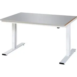 RAU, RAU elektrisch höhenverstellbarer Werktisch Serie adlatus 300, HxBxT 720-1.120 x 1.500 x 1.000 mm, Edelstahlblech-Belag Arbeitsplatte