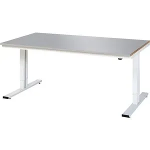 RAU, RAU elektrisch höhenverstellbarer Werktisch Serie adlatus 300, HxBxT 720-1.120 x 2.000 x 1.000 mm, Edelstahlblech-Belag Arbeitsplatte