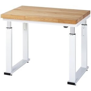 RAU, RAU elektrisch höhenverstellbare Werkbank Serie adlatus 600, HxBxT 740-1.140 x 1.000 x 700 mm, Arbeitsplatte Buche