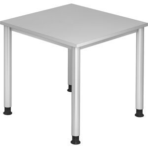 LIVIQUE, Schreibtisch Office Grau Holz 80 cm Höhenverstellbar (manuell) - Material: Holzwerkstoff - Schreibtisch