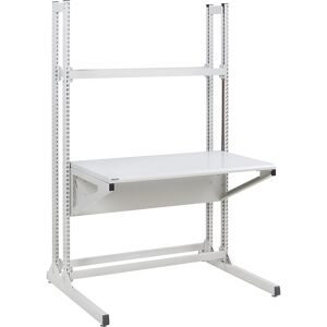 Treston, Arbeitstisch TRESTON Quick Edge, rechteckig, manuell höhenverstellbar, bis 100 kg, B 1200 x T 700 x H 1930 mm, Stahl & Aluminium, lichtgrau RAL 7035