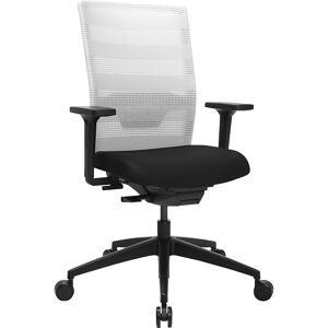 TOPSTAR, Topstar Bürostuhl AirWork, mit Armlehnen, Auto-Synchronmechanik, Muldensitz, Netzrücken mit Lordosenstütze, weiss/schwarz