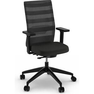 Bürostuhl AirWork, mit Armlehnen, Synchronmechanik, schwarz, schwarz Topstar