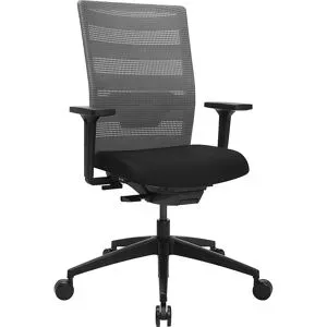 TOPSTAR, Topstar Bürostuhl AirWork, mit Armlehnen, Auto-Synchronmechanik, MuldensitzNetzrücken, grau/schwarz