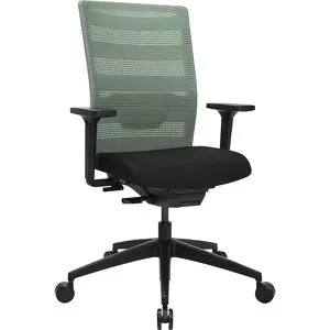 TOPSTAR, Topstar Bürostuhl AirWork, mit Armlehnen, Auto-Synchronmechanik, Muldensitz, Netzrücken mit Lordosenstütze, mint/schwarz