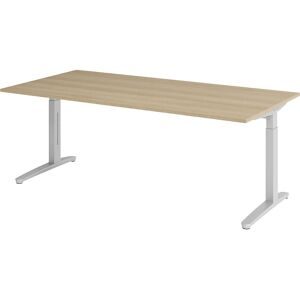 LIVIQUE, Schreibtisch Office Braun Holz 200 cm - Farbe: eiche - Material: Holzwerkstoff - Schreibtisch