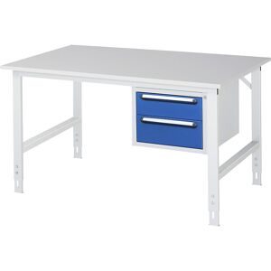kaiserkraft Arbeitstisch mit Schubladenschrank, Unterbau-Container mit 2 Schubladen 1 x 150, 1 x 180 mm, BxT 1500 x 1000 mm, M-Platte, Stärke 22 mm