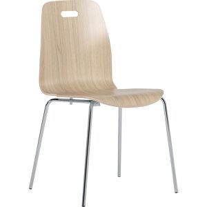 kaiserkraft Schalenstuhl Alina, stapelbar, VE 4 Stk, Eiche/Chrom