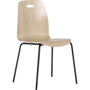 kaiserkraft, kaiserkraft Schalenstuhl Alina, stapelbar, VE 4 Stk, Eiche/Chrom