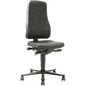Arbeitsdrehstuhl All-in-One, mit Rollen, PU-Schaum, schwarz bimos