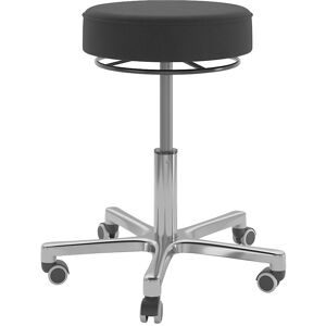LOTZ, Hocker Premium, Kunstledersitz, Sitzhöhe 540-730 mm, Rollen, schwarz