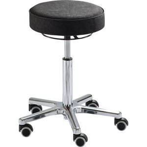 LOTZ, Hocker Premium, Kunstledersitz, Sitzhöhe 540-730 mm, Rollen, schwarz