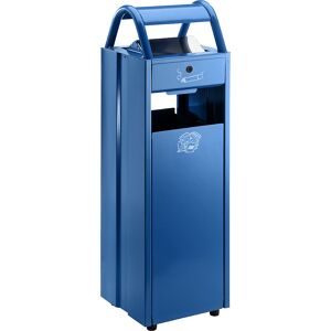 VAR, Abfallbehälter mit Ascher, Volumen 35 l, BxHxT 300 x 960 x 250 mm, blau RAL 5010 VAR