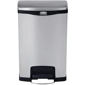 RUBBERMAID, Slim Jim Step-ON Tretabfallbehälter, aus Edelstahl, 50 Liter, schwarz