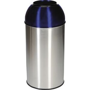 Probbax, Abfallsammler Orgavente Edelstahl, Volumen 40 l, rund, ø 380 x H 740 mm, für den Innenbereich, blau