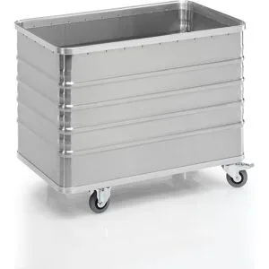 Gmoehling, Transportwagen aus Aluminium, ohne Deckel, 322 l